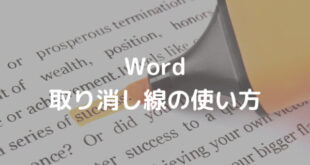 Word 取り消し線の使い方