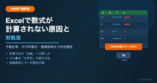 【2026年最新】Excelで数式が計算されない・自動更新されない原因と対処法【完全ガイド】
