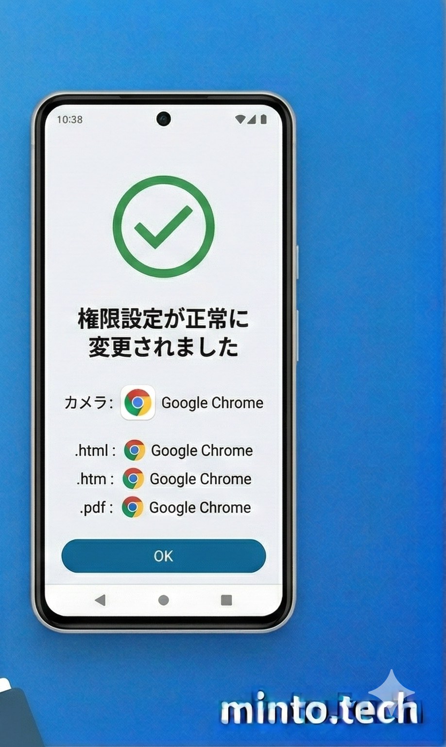 Androidアプリの権限設定が正常に変更された成功画面