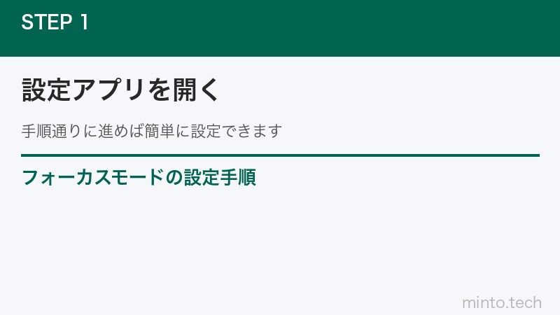 フォーカスモードの設定手順