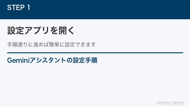 Geminiアシスタントの設定手順