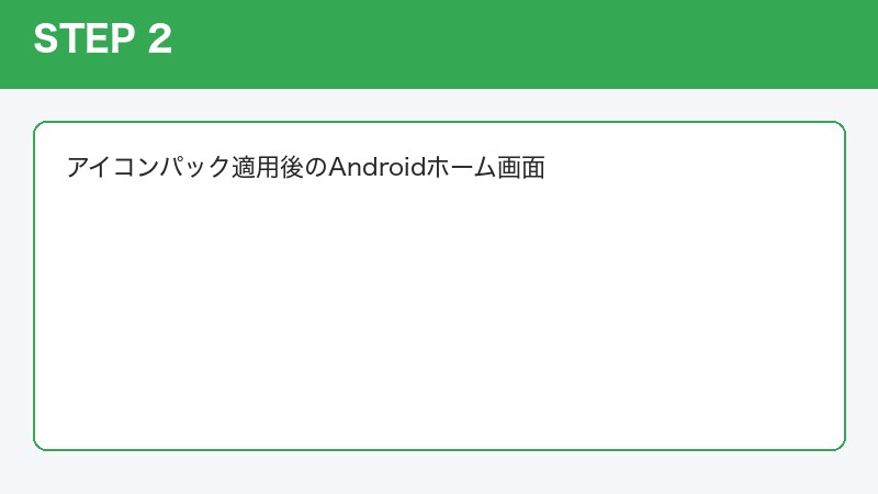 アイコンパック適用後のAndroidホーム画面
