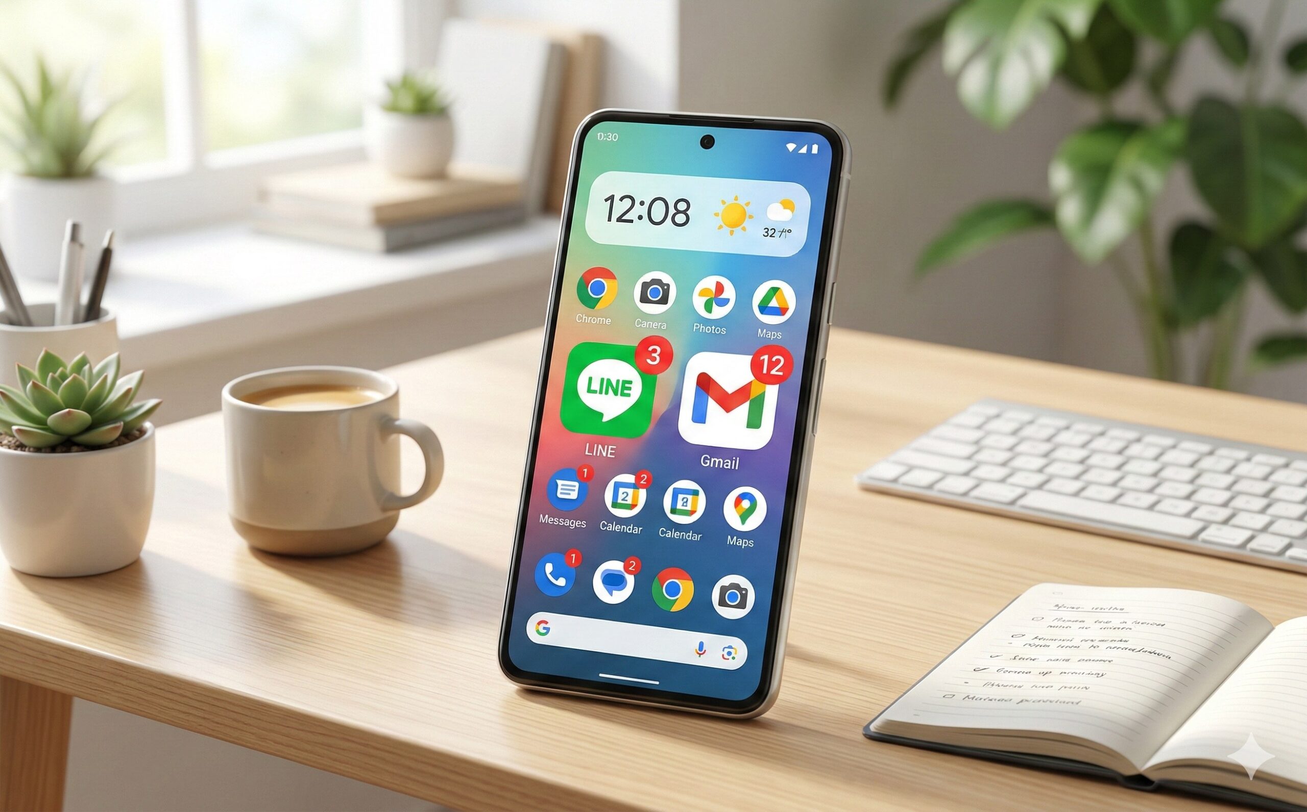 Android通知バッジが正常に表示されている状態