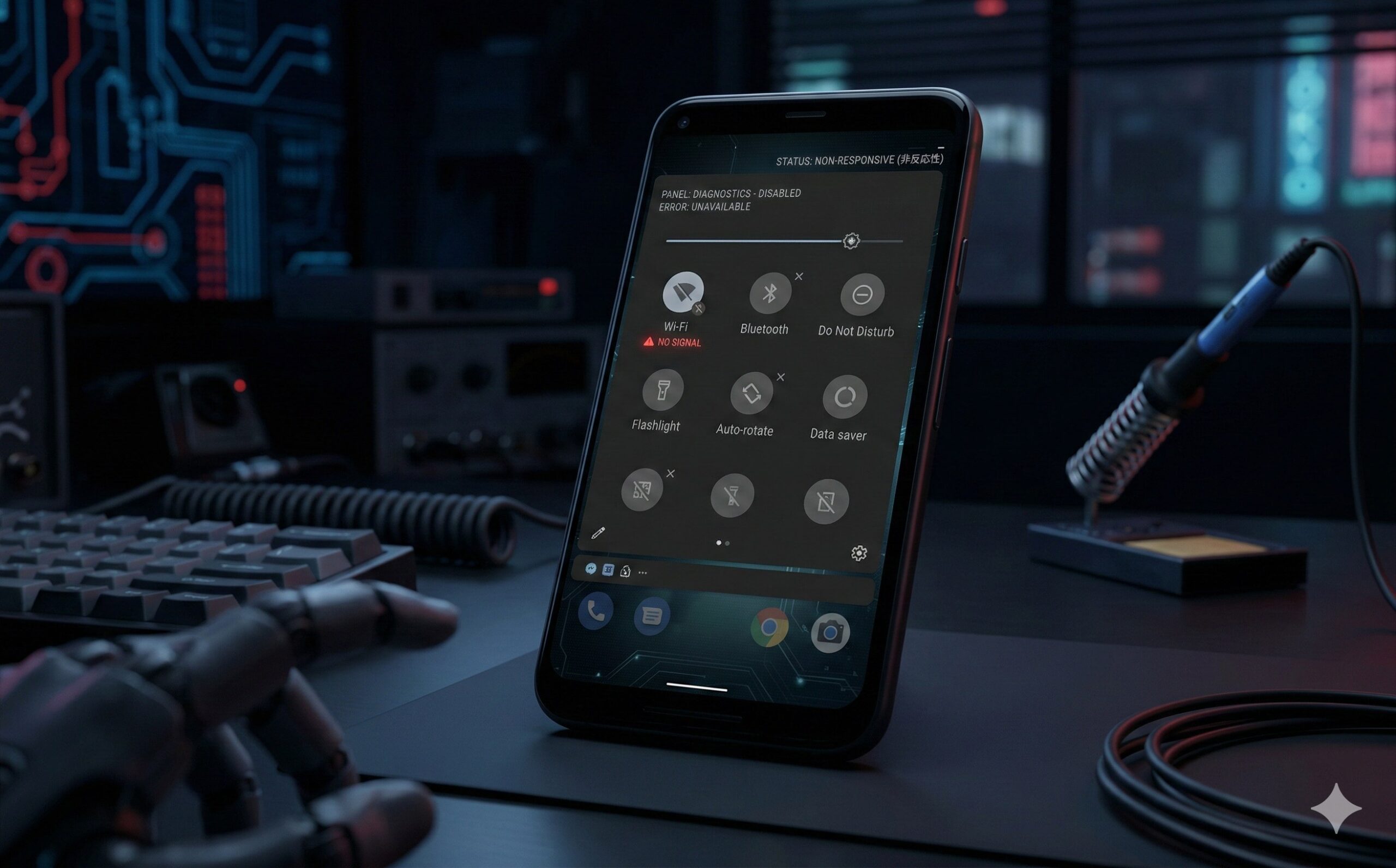 Androidクイック設定パネルが反応しない状態