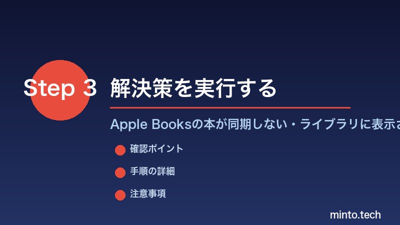 Apple Booksの本が同期しない・ライブラリに表示されない - 解決策を実行する