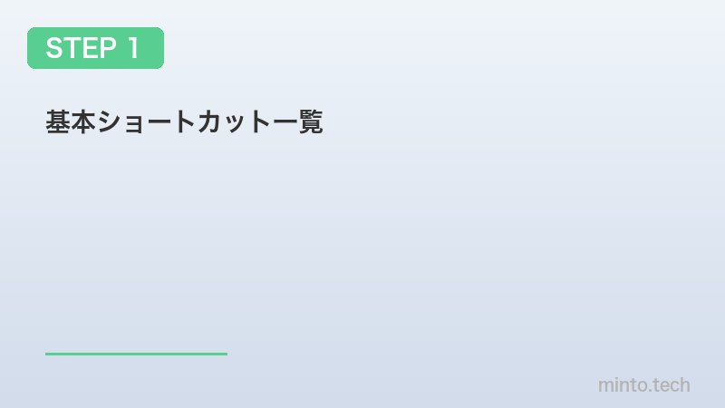 基本ショートカット一覧