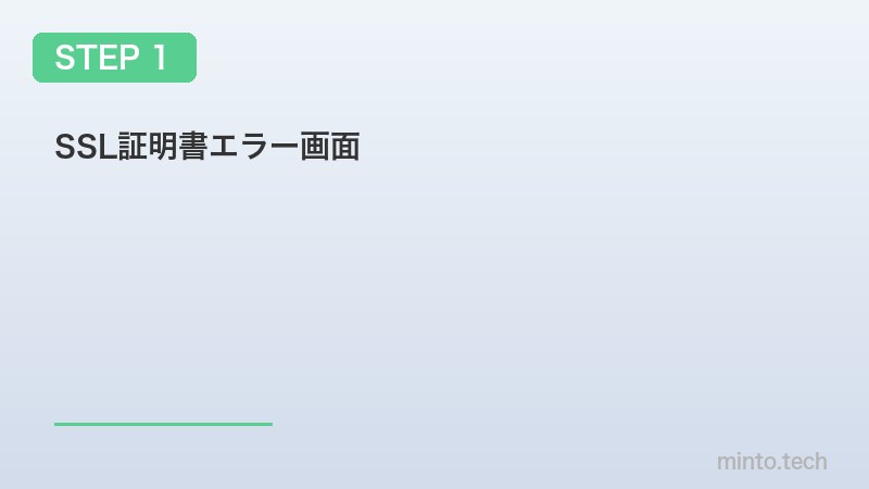 SSL証明書エラー画面