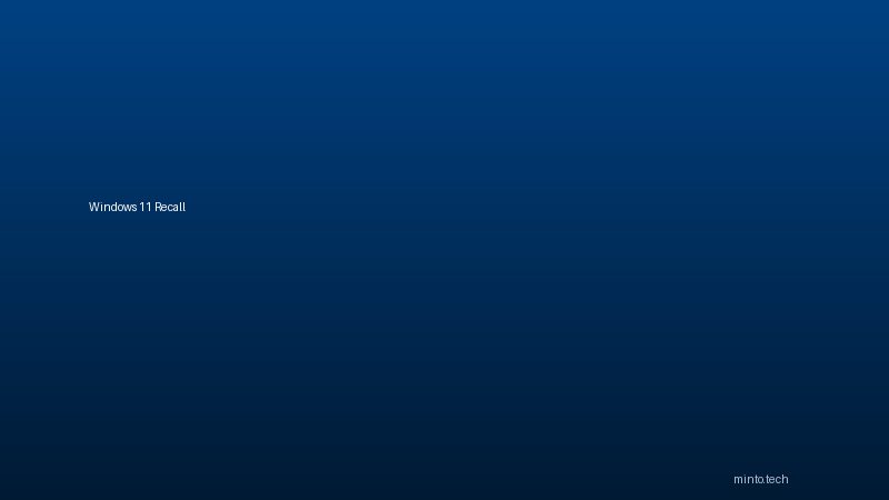 Windows 11 Recall設定