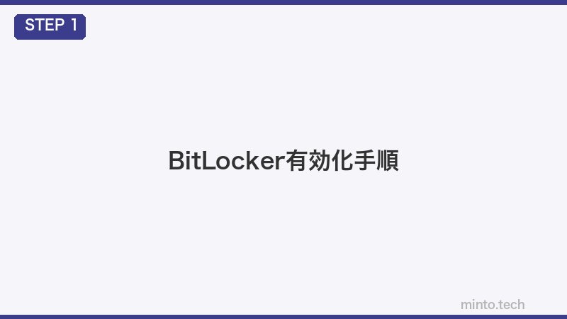 BitLocker有効化手順