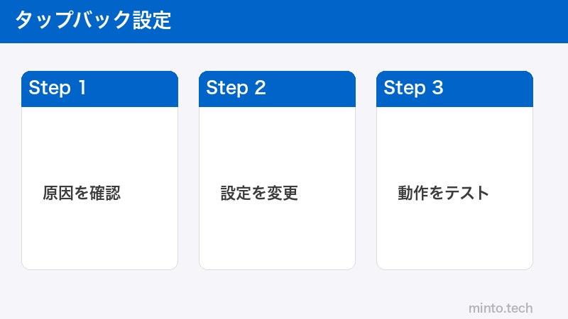 タップバック設定