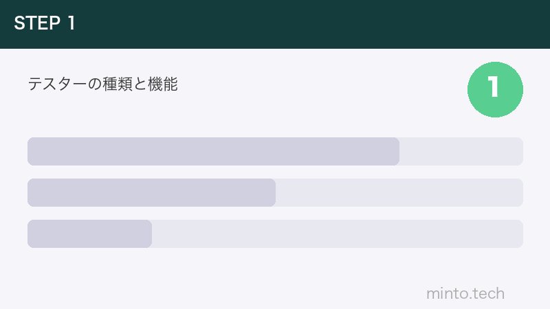 テスターの種類と機能