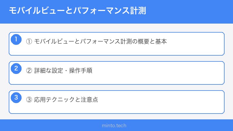 モバイルビューとパフォーマンス計測