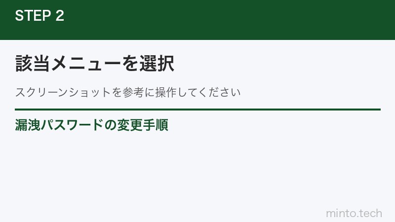 漏洩パスワードの変更手順