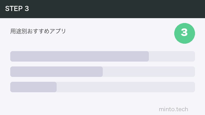 用途別おすすめアプリ