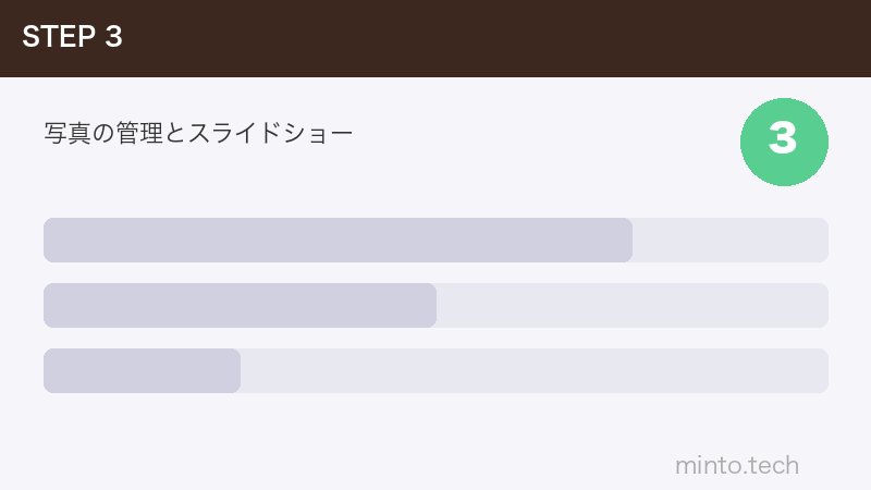写真の管理とスライドショー