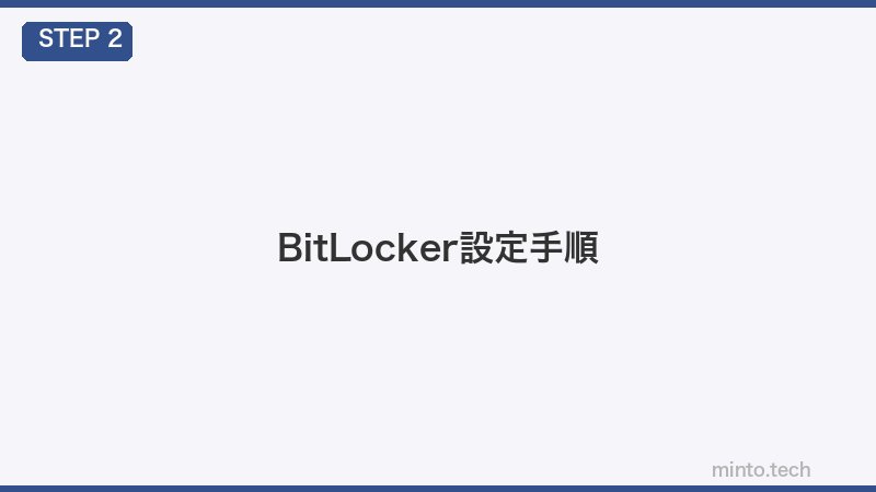 BitLocker設定手順