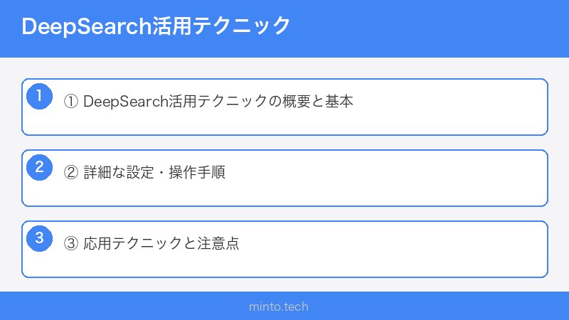 DeepSearch活用テクニック