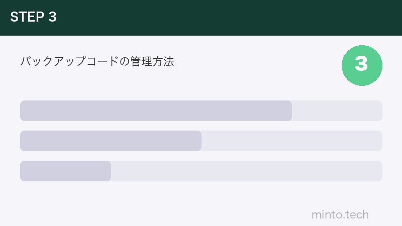バックアップコードの管理方法