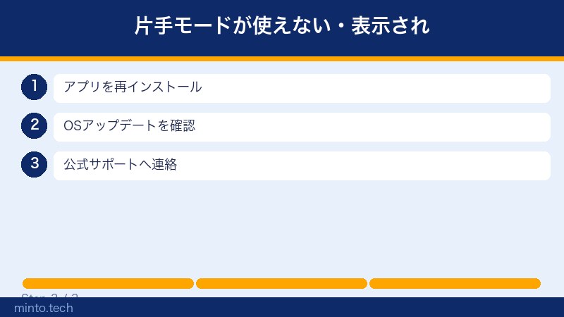 片手モードが使えない・表示され