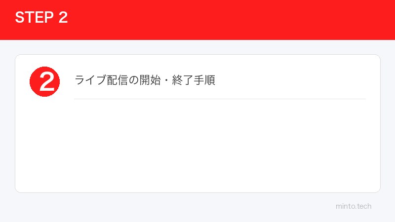 ライブ配信の開始・終了手順