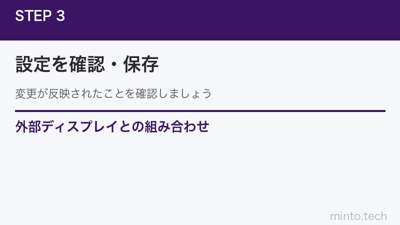 外部ディスプレイとの組み合わせ