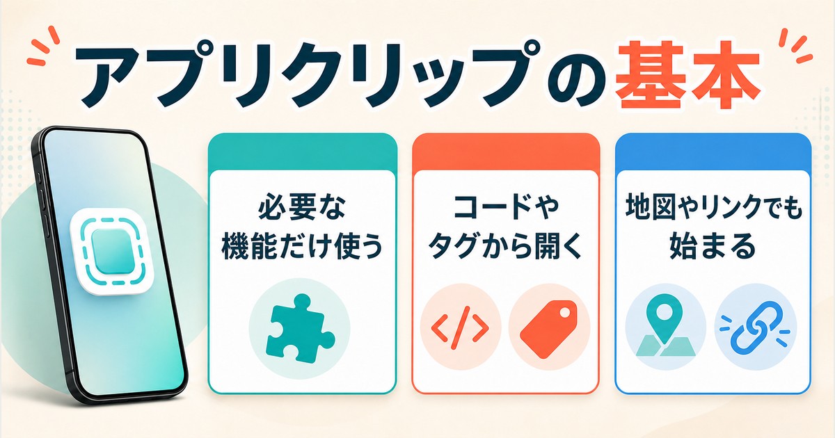 アプリクリップの基本と入口の違いをまとめた図
