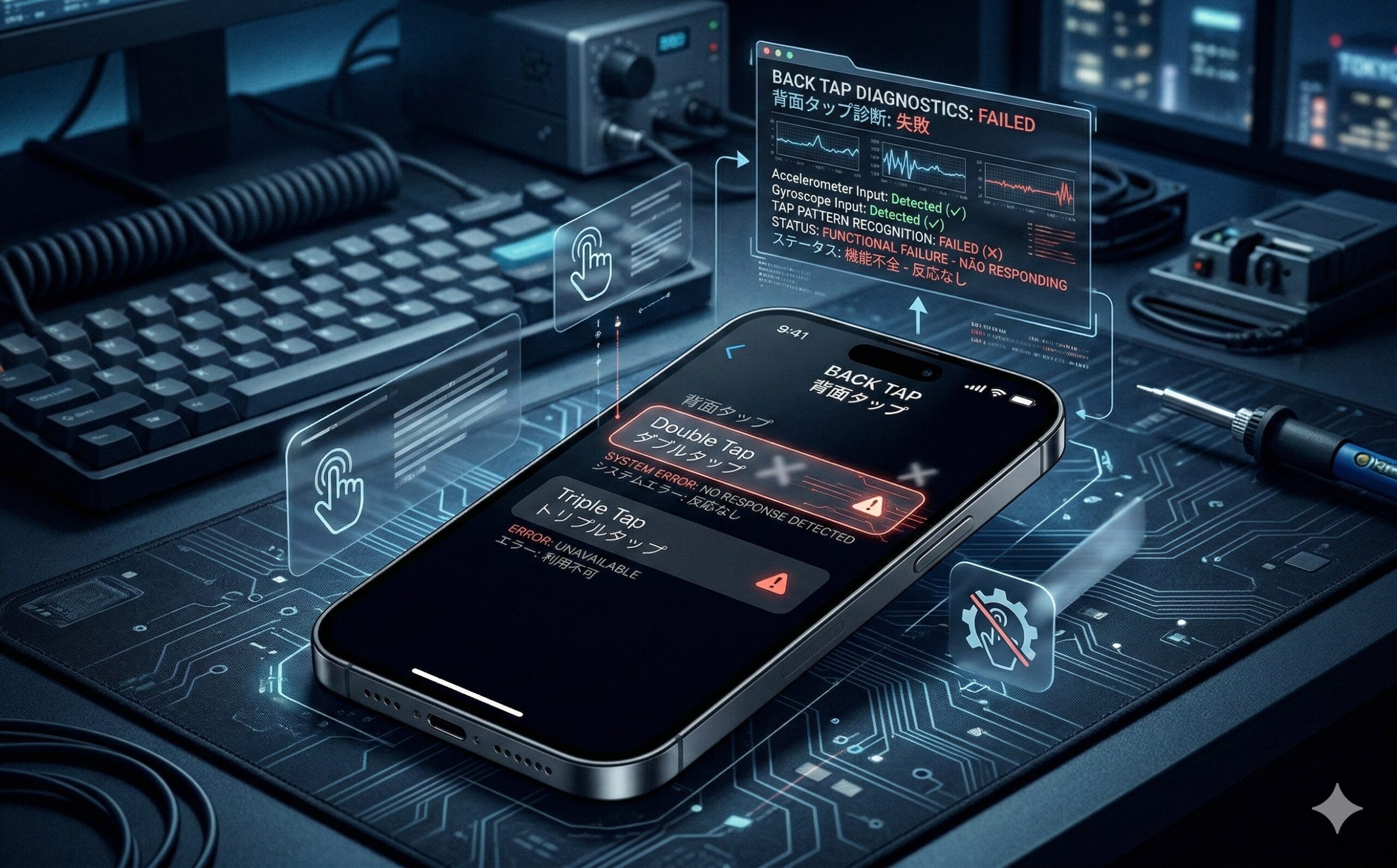 iPhone背面タップ設定画面が反応しない状態