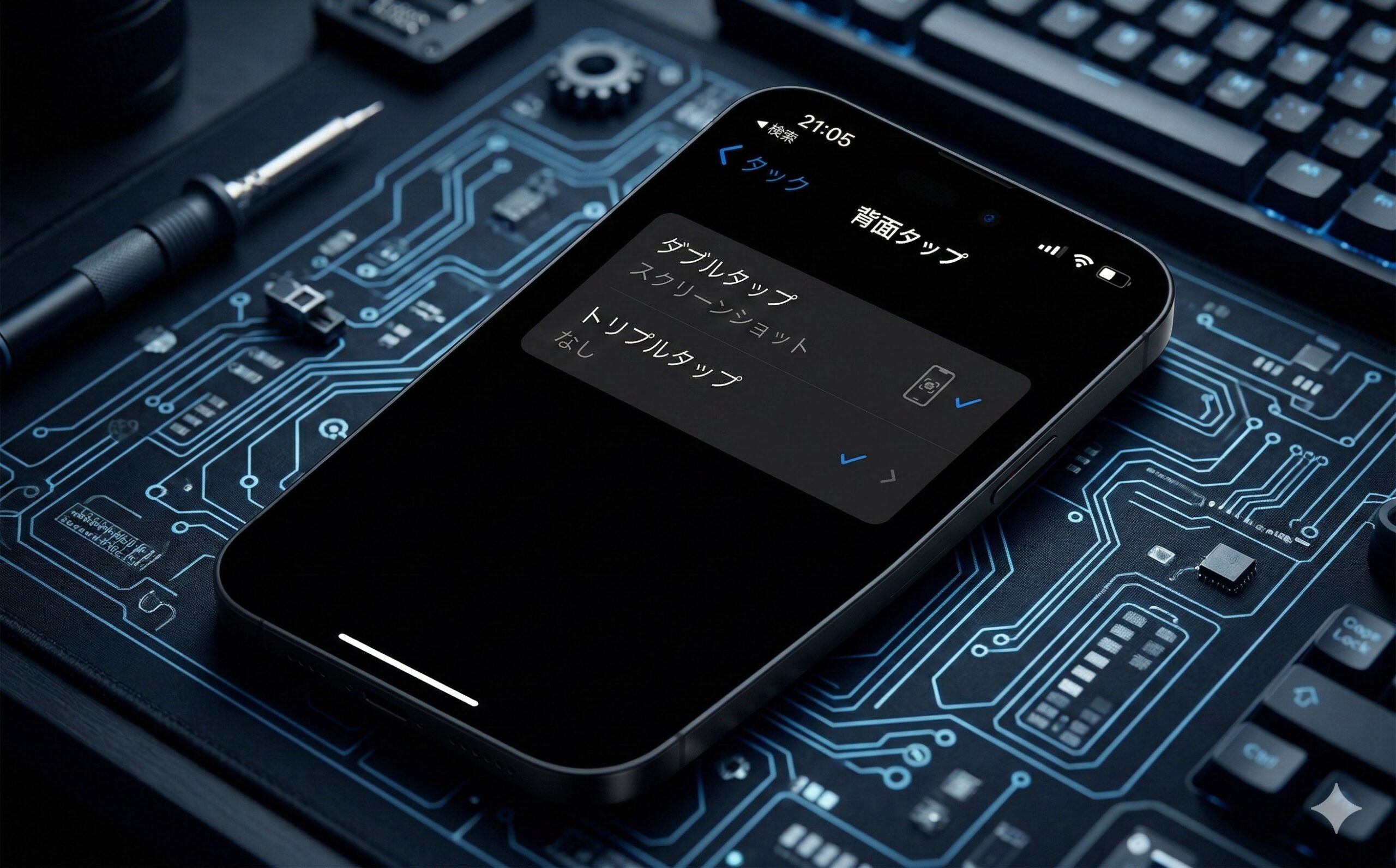 iPhone背面タップのアクセシビリティ設定画面
