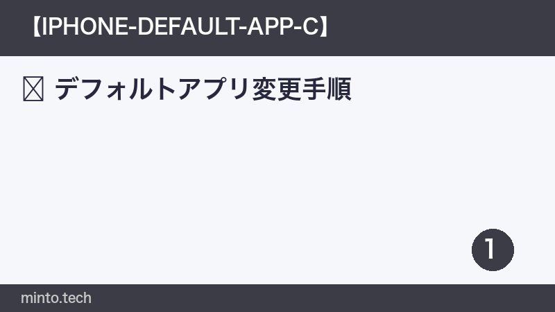 デフォルトアプリ変更手順