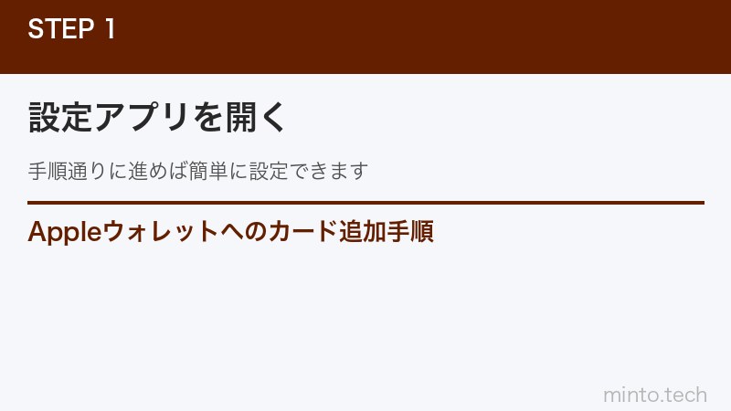 Appleウォレットへのカード追加手順