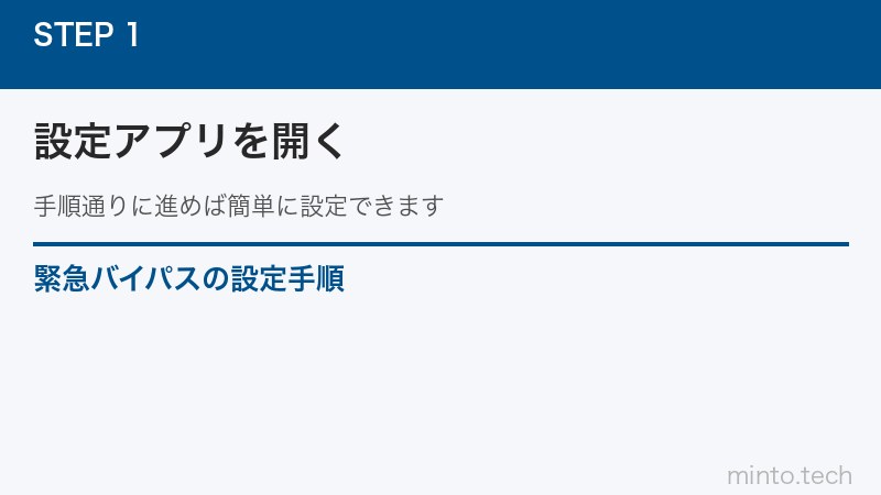 緊急バイパスの設定手順