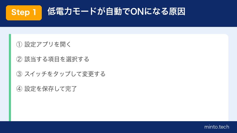 低電力モードが自動でONになる原因