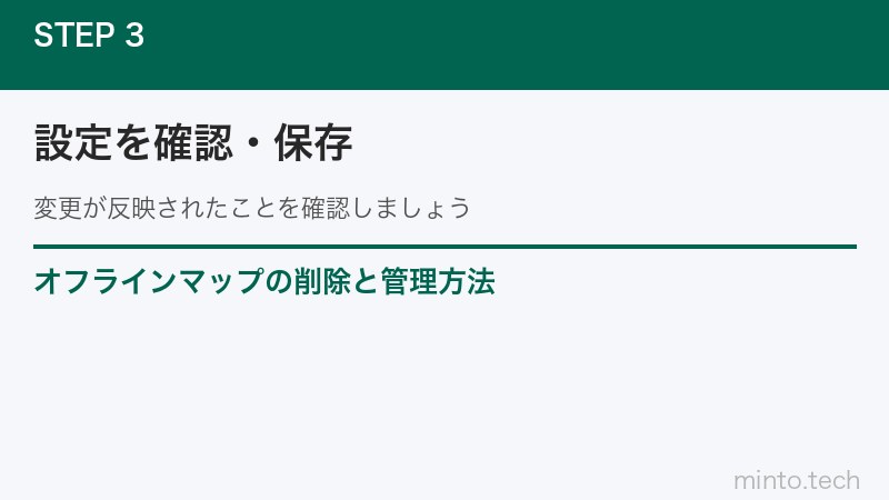 オフラインマップの削除と管理方法