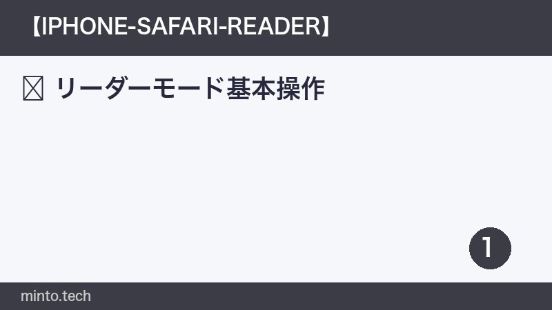 リーダーモード基本操作