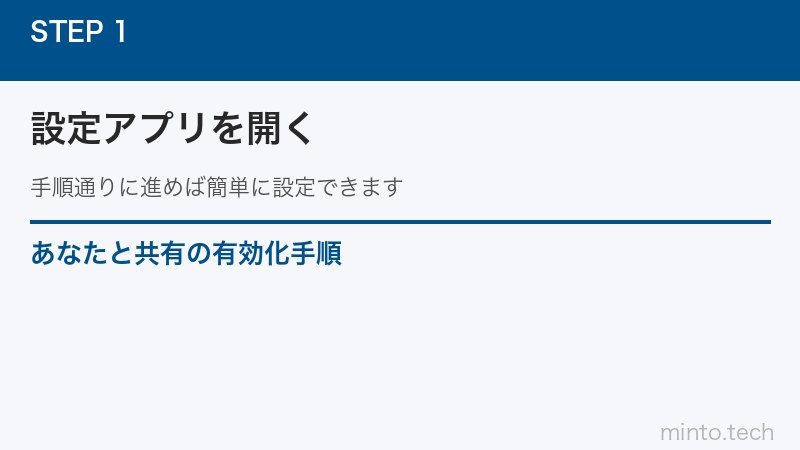あなたと共有の有効化手順