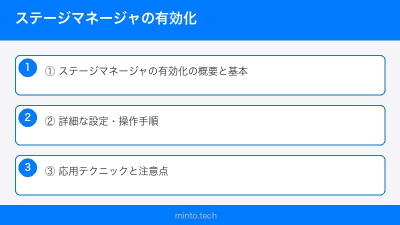ステージマネージャの有効化