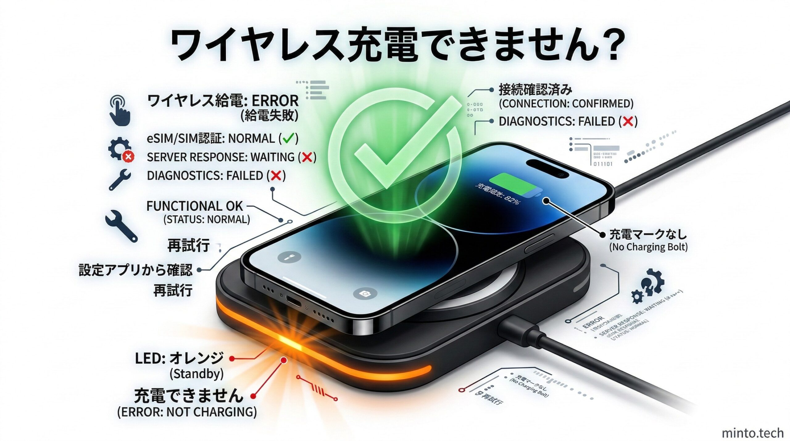 iPhoneのワイヤレス充電ができない症状