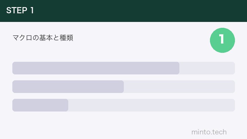 マクロの基本と種類