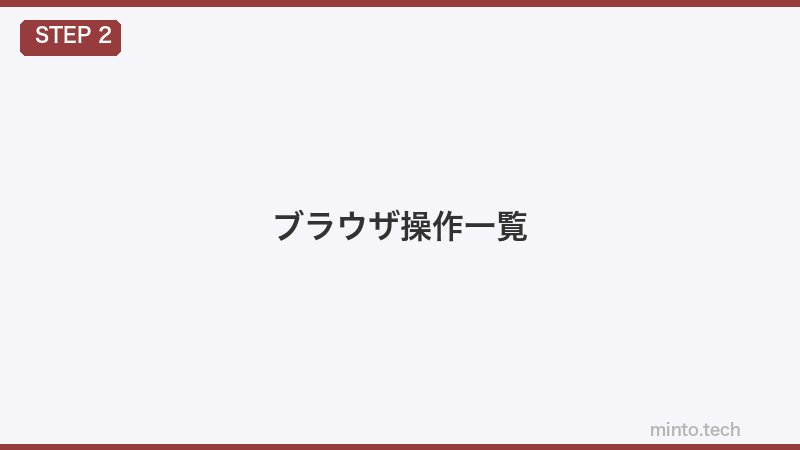 ブラウザ操作一覧