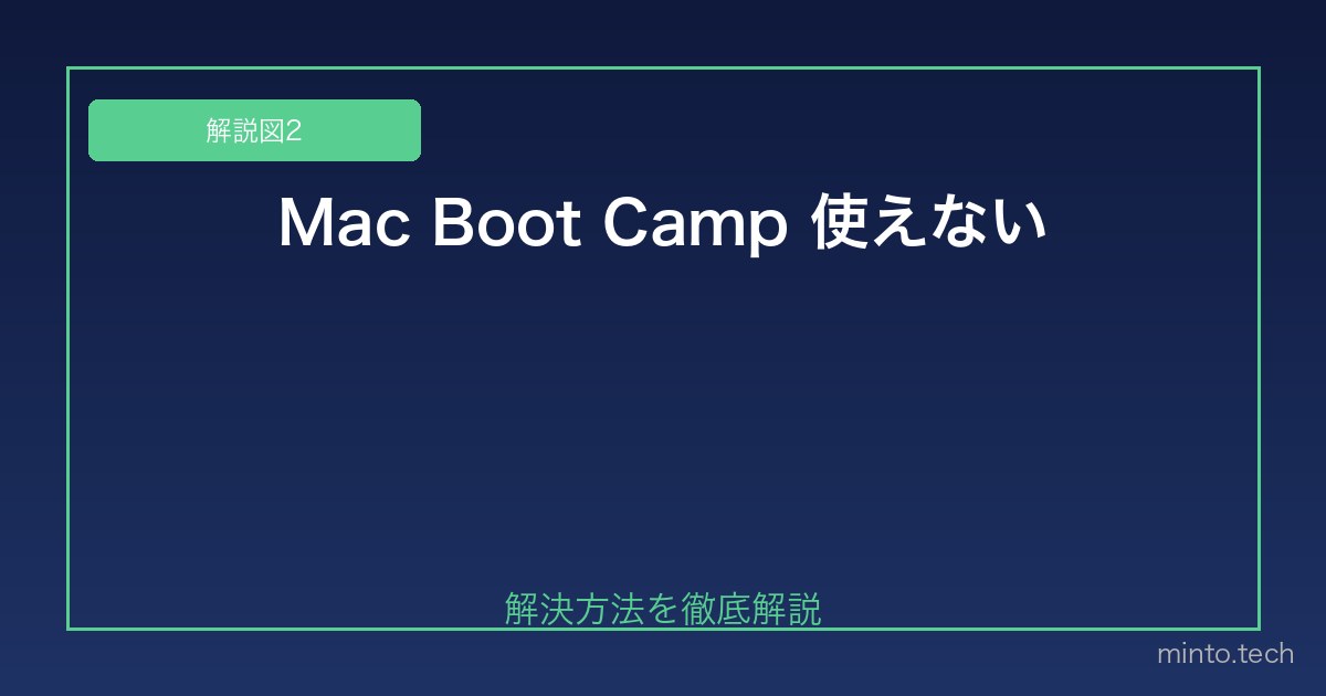 【2026年最新版】MacのBoot Campが使えない・起動しない原因と代替方法 図2