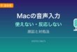 MacのDictation（音声入力）が使えない・反応しない原因と対処法