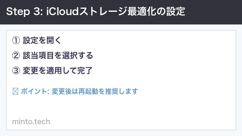 iCloudストレージ最適化の設定