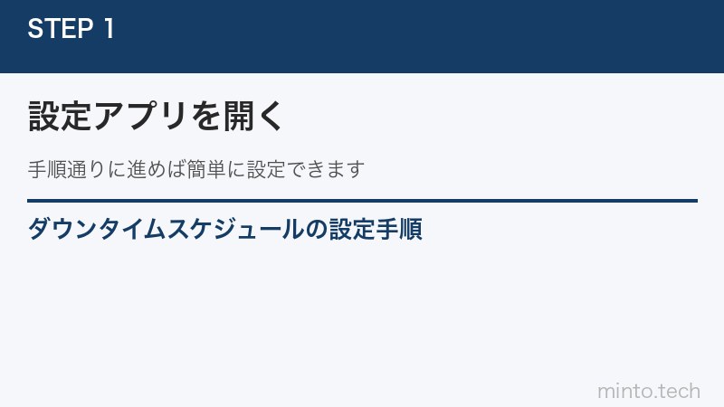 ダウンタイムスケジュールの設定手順