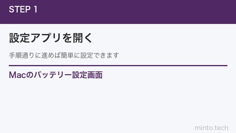 Macのバッテリー設定画面