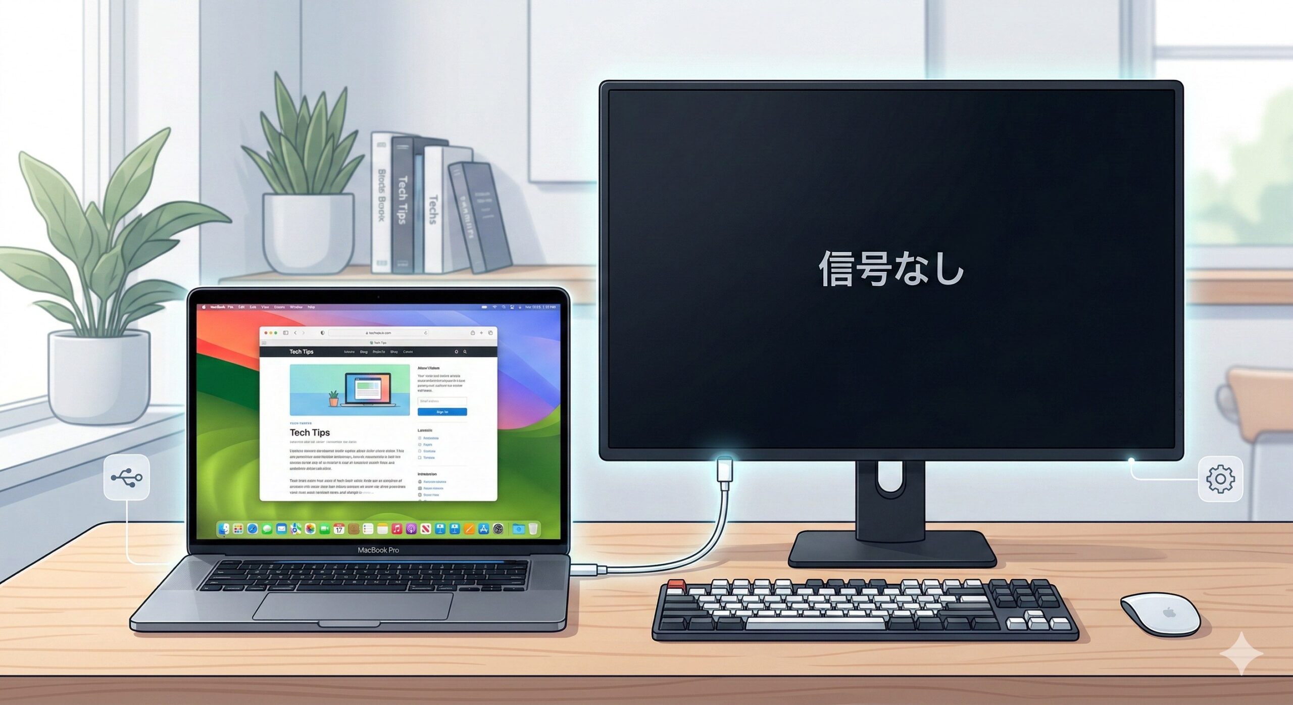 Macで外部ディスプレイが認識されない症状