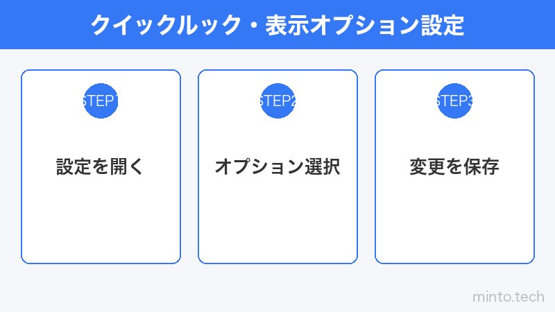 クイックルック・表示オプション設定