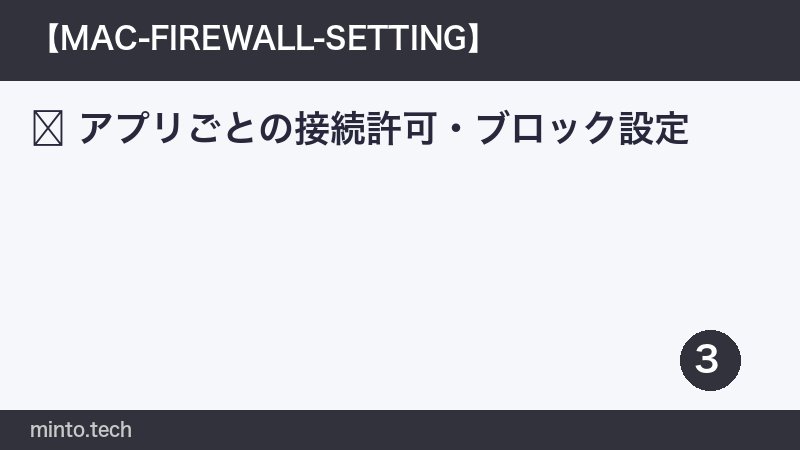アプリごとの接続許可・ブロック設定