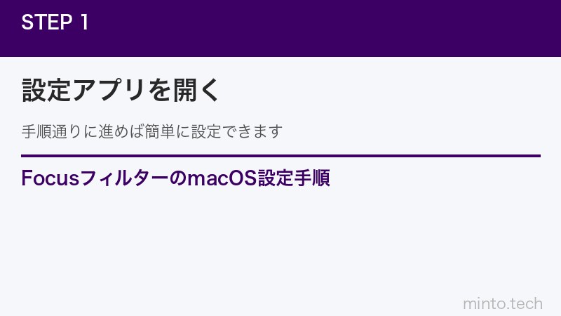 FocusフィルターのmacOS設定手順