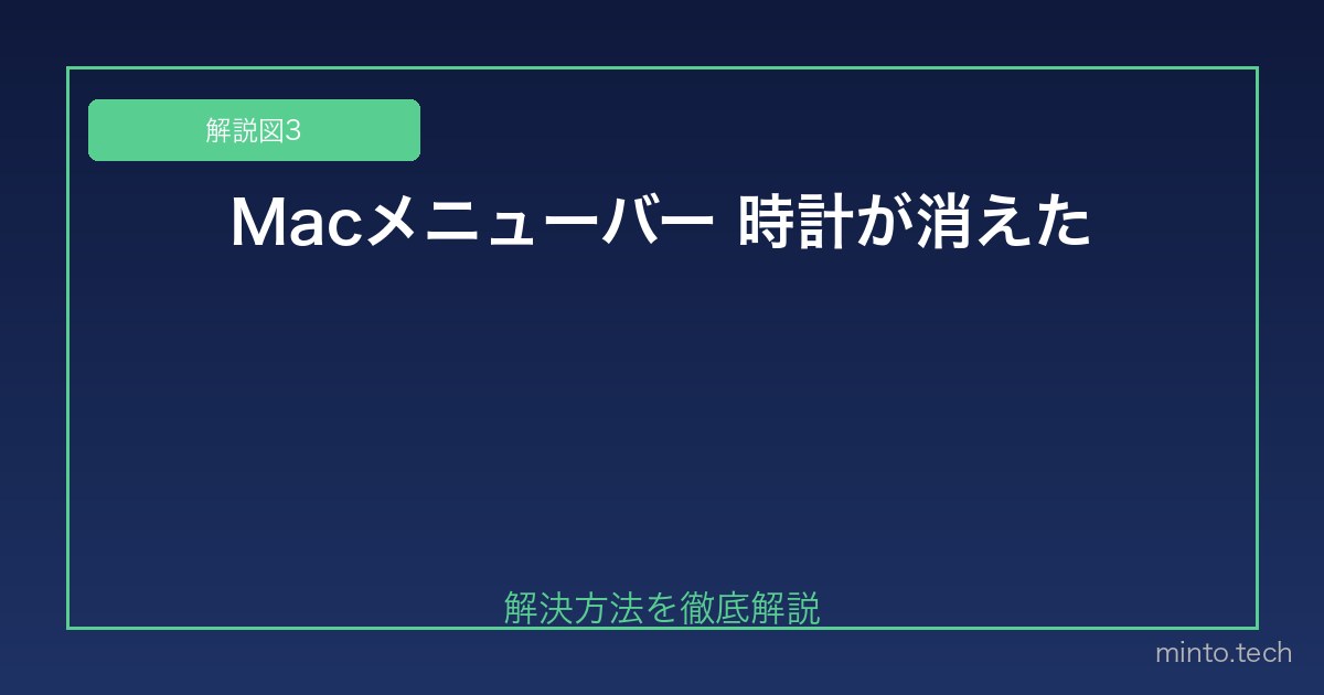 【2026年最新版】Macのメニューバーに時計・日付が表示されない原因と対処法 図3