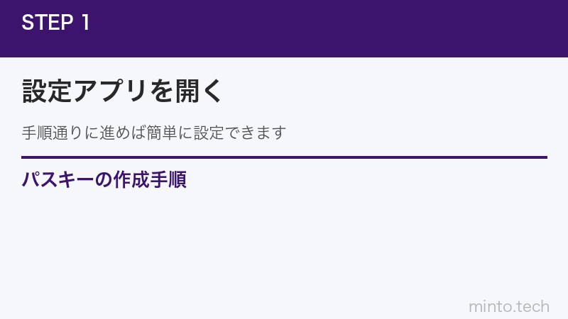 パスキーの作成手順